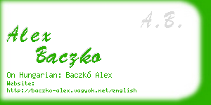 alex baczko business card